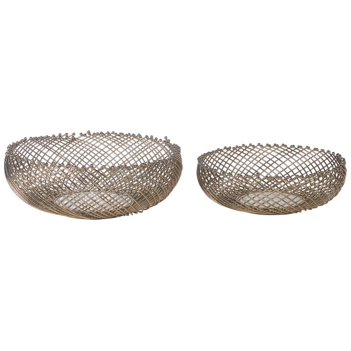 Set of 2 Decorative Bowls Gold