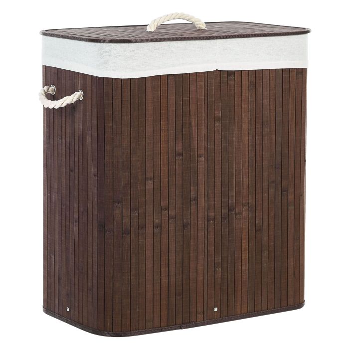 Bamboo Basket with Lid Dark Wood KANDY