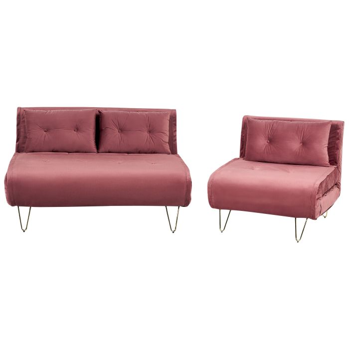 Velvet Sofa Set Pink VESTFOLD