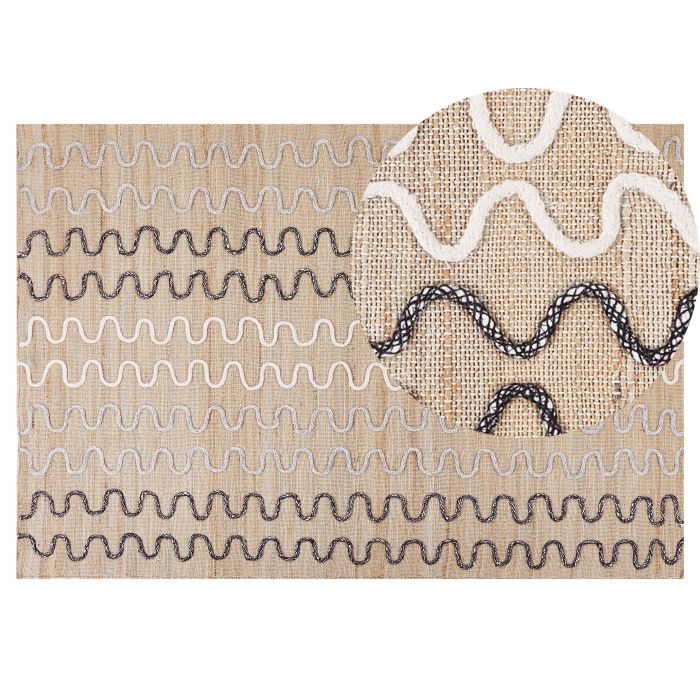 Jute Area Rug 140x200cm Beige