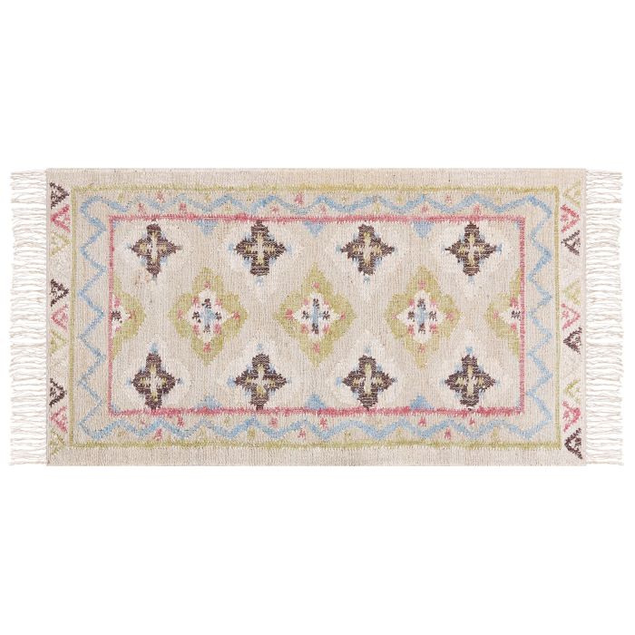 Jute Area Rug 80x150cm Multicolour