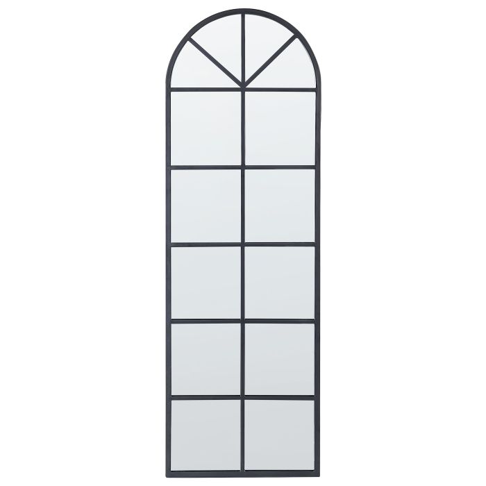 Metal Window Wall Mirror 40x120cm Black