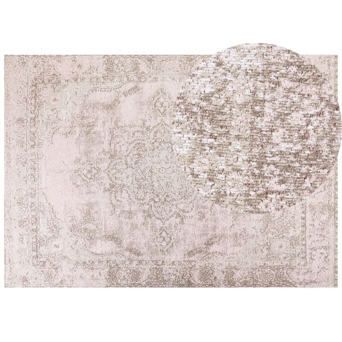 Cotton Area Rug 160x230cm Pink