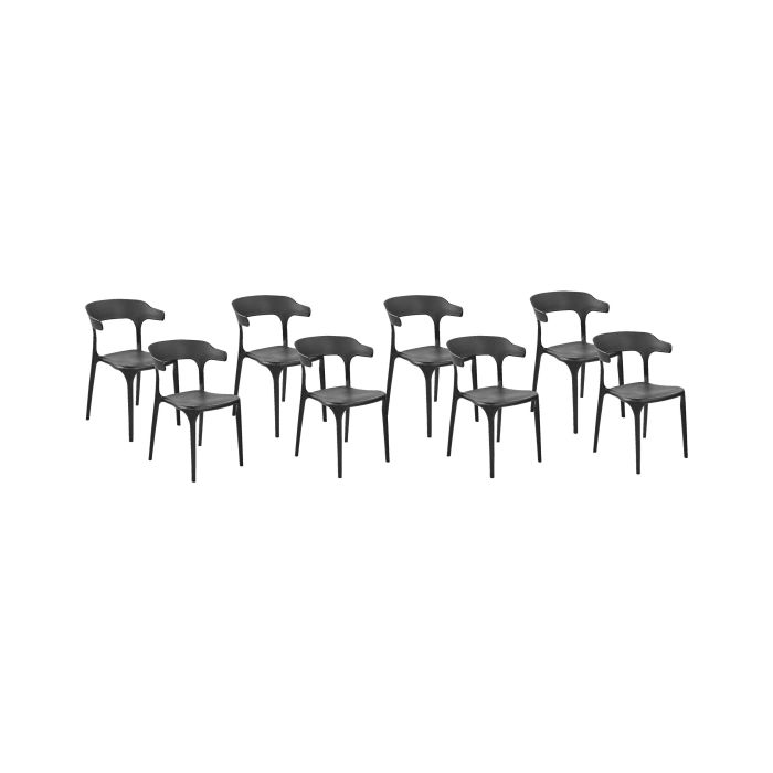Set of 8 Dining Chairs Black GUBBIO