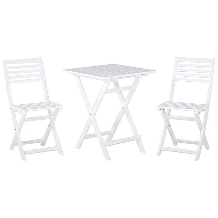 Acacia Wood Garden Bistro Set White FIJI