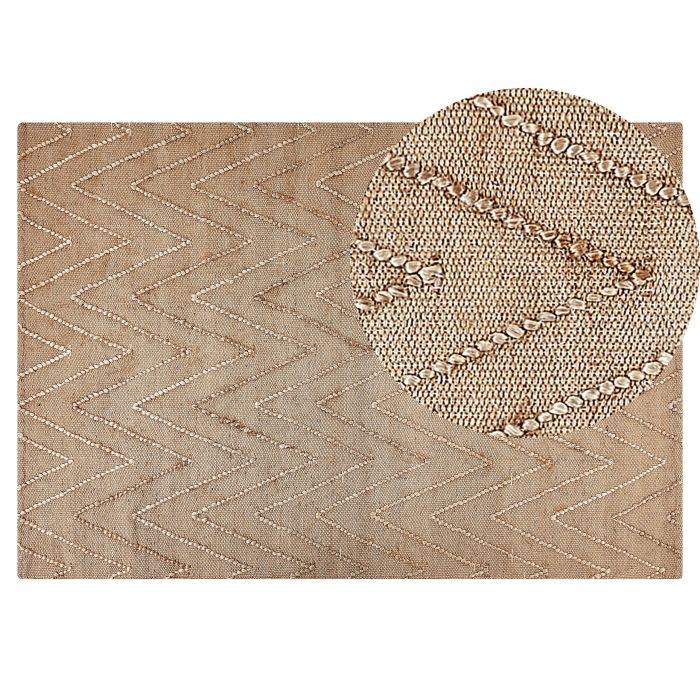 Jute Area Rug 140x200cm Beige