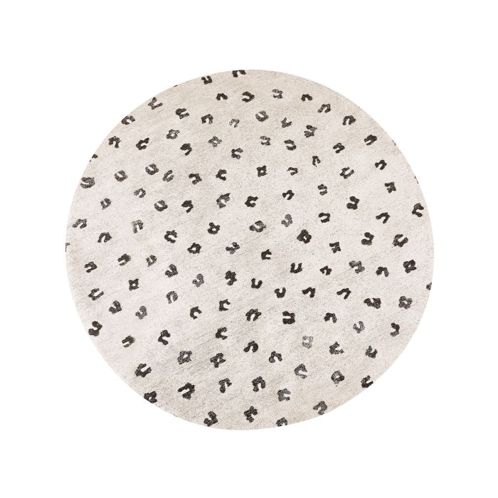 Round Cotton Area Rug 140cm Beige