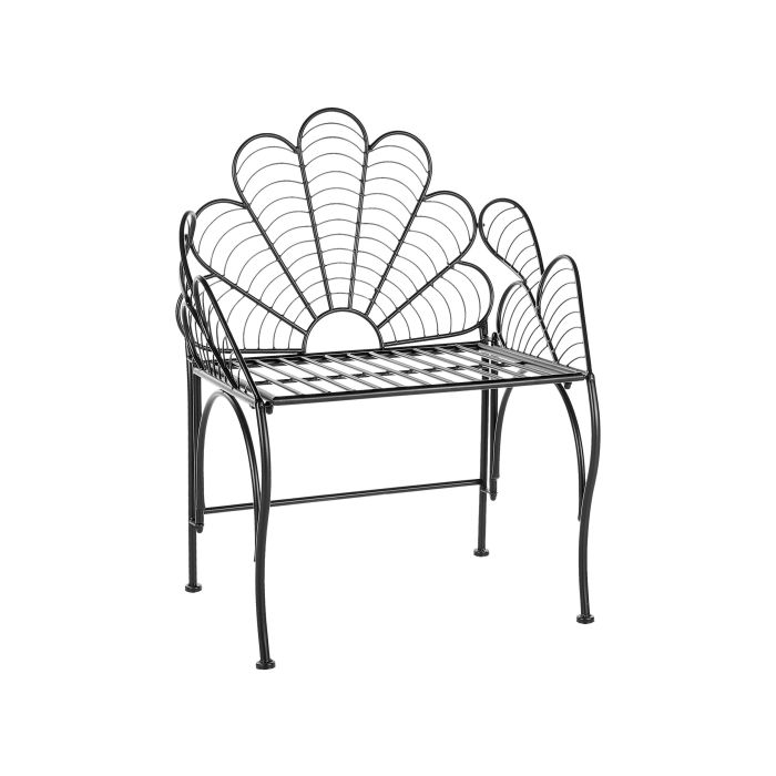 Metal Garden Accent Chair Black LIGURIA
