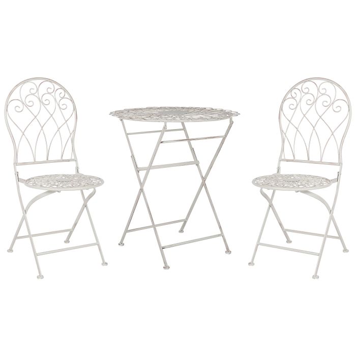 Metal Garden Bistro Set Off-White STIFFE