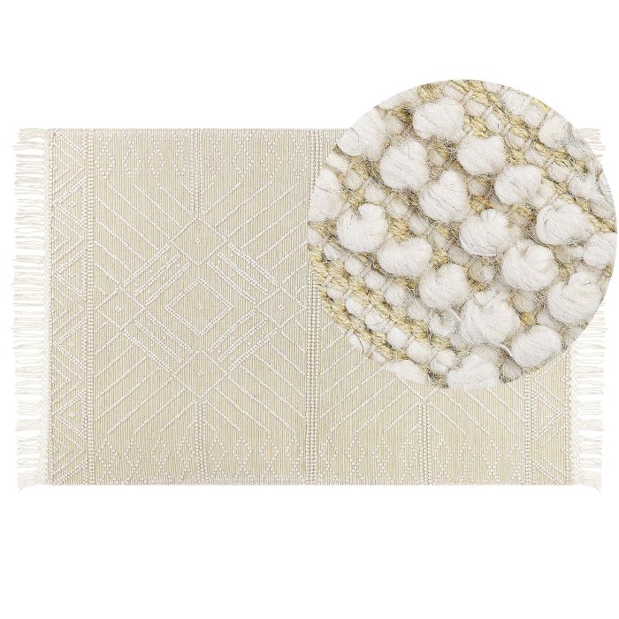 Wool Area Rug 160x230cm Beige