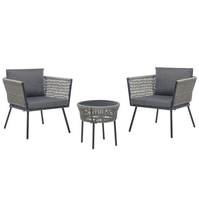 PE Rattan Bistro Set Grey GARGANO