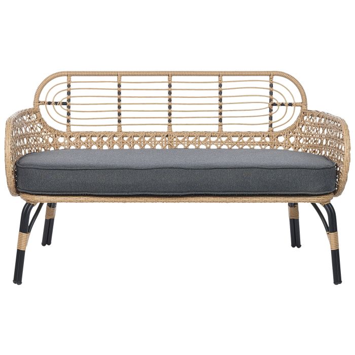2 Seater PE Rattan Sofa Natural PRATELLO