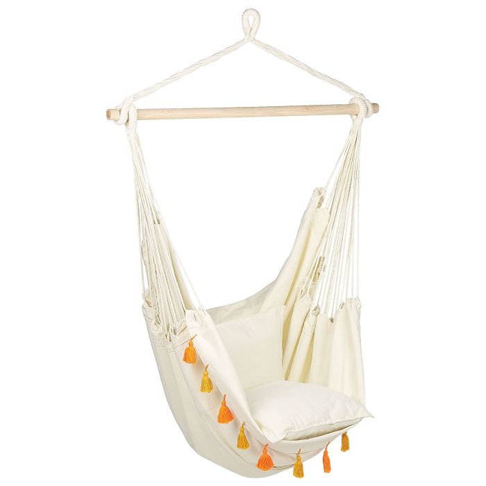 Cotton Hanging Hammock Chair Beige VARENA