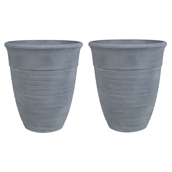 Set of 2 Plant Pots ⌀ 43 cm Grey KATALIMA