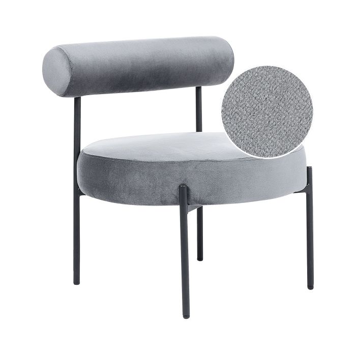 Velvet Accent Chair Grey ALPHA