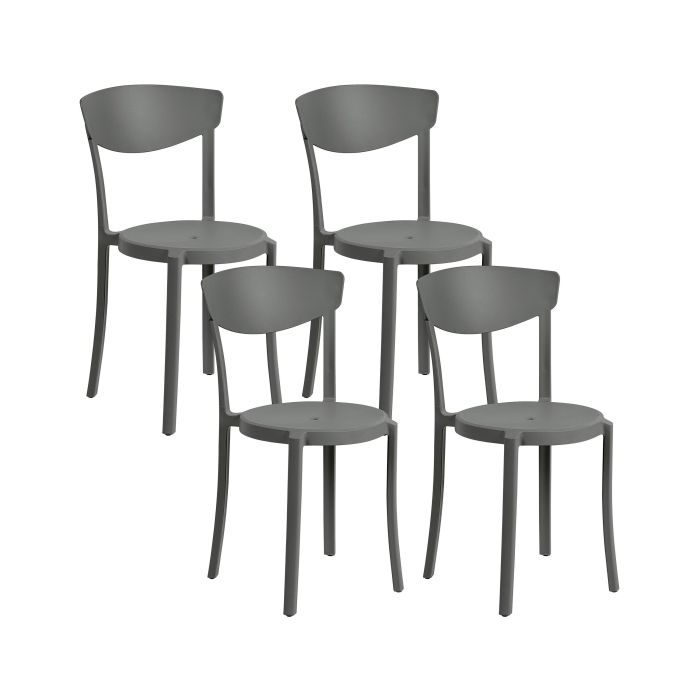 Set of 4 Dining Chairs Dark Grey VIESTE