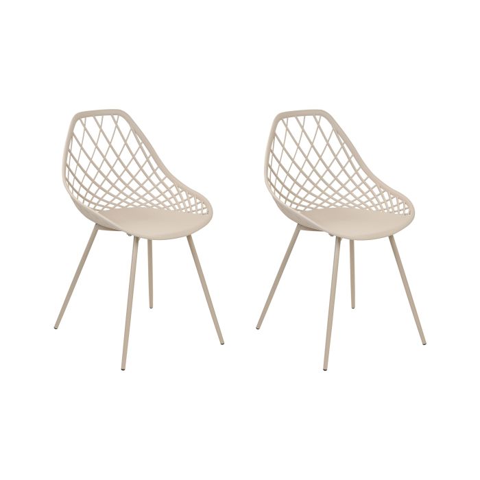 Set of 2 Dining Chairs Beige CANTON II