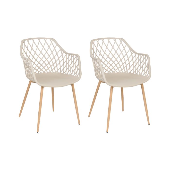 Set of 2 Dining Chairs Beige NASHUA