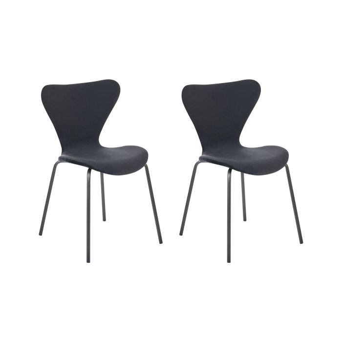 Set of 2 Velvet Dining Chairs Black BOONVILLE