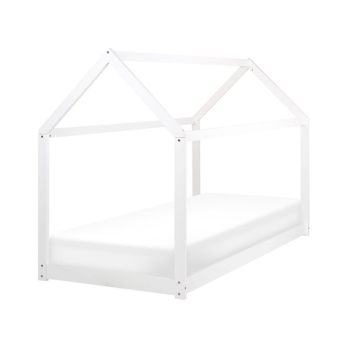 Wooden Kids House Bed EU Single Size White TOSSE