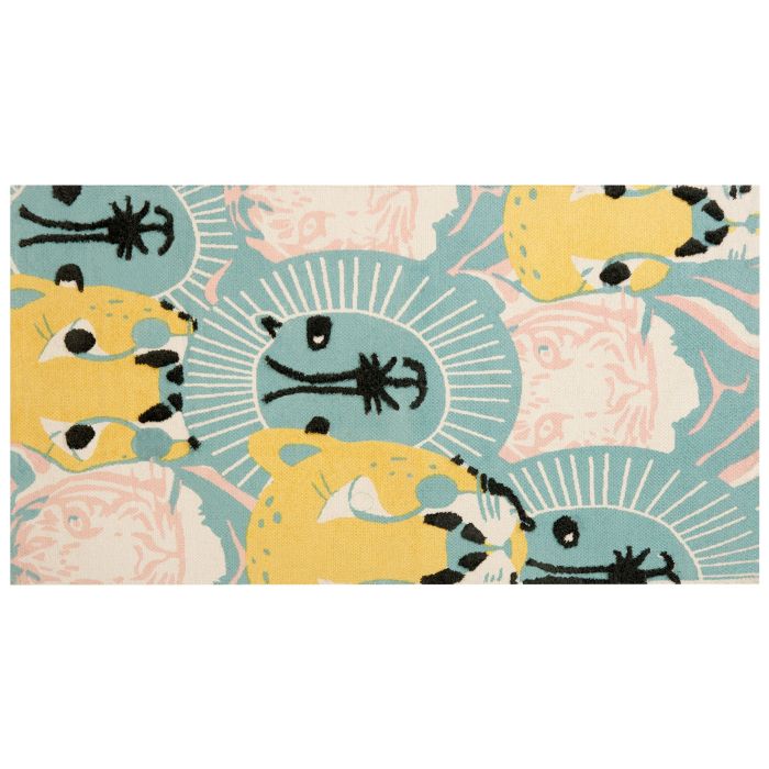 Cotton Kids Rug Animal Print 80x150cm Multicolour