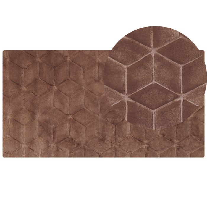 Faux Rabbit Fur Rug 80x150cm Brown