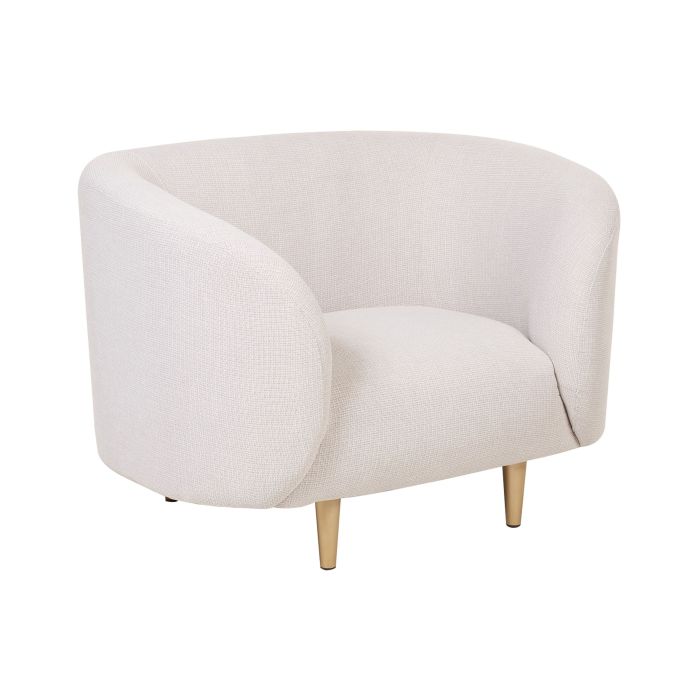 Fabric Armchair Beige and Gold LOEN