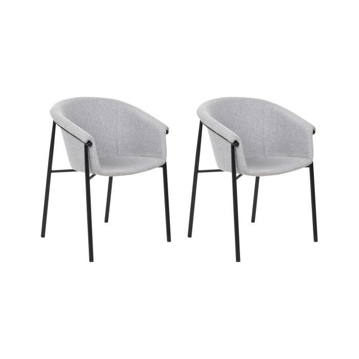 Set of 2 Fabric Dining Chairs Grey AMES