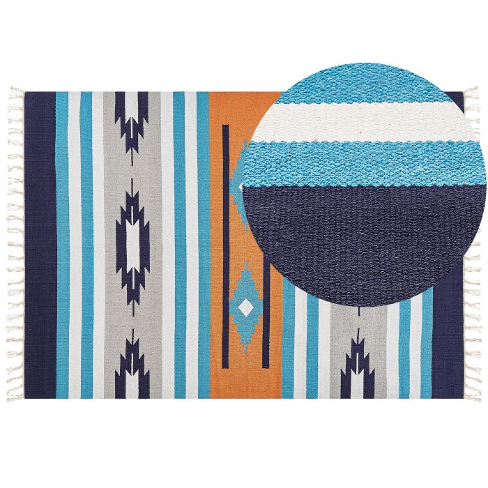 Cotton Kilim Area Rug 200x300cm Multicolour