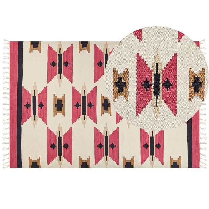 Cotton Kilim Area Rug 200x300cm Multicolour