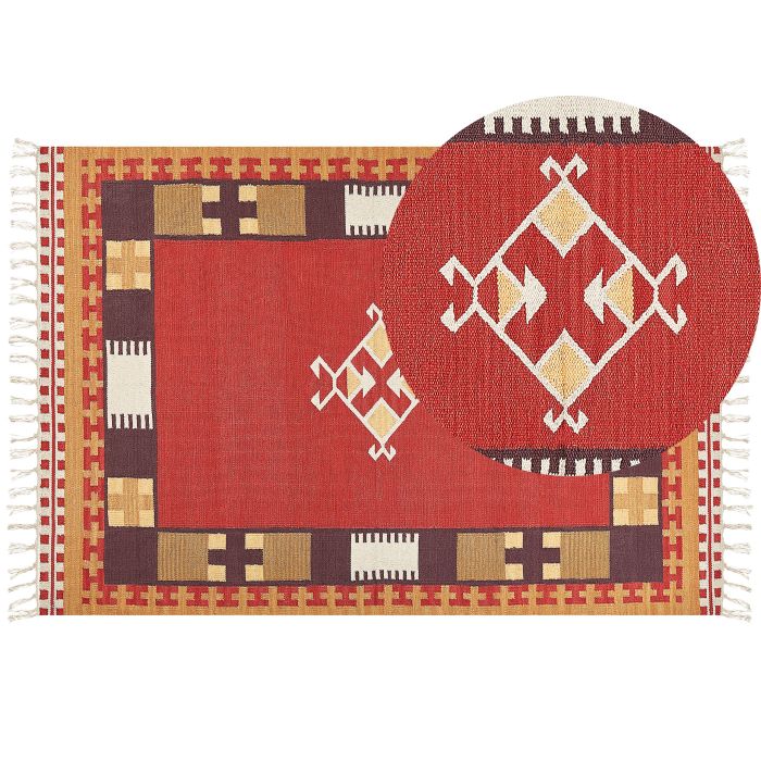 Cotton Kilim Area Rug 160x230cm Multicolour