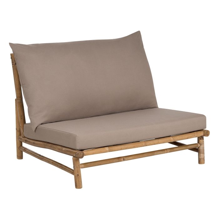 Bamboo Chair Light Wood and Taupe TODI