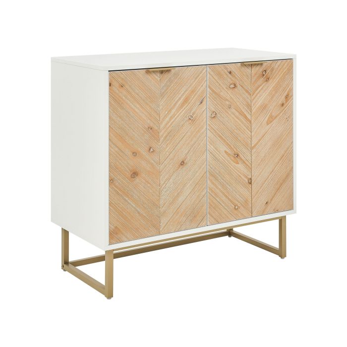 2 Door Sideboard Light Wood and White ALASKA