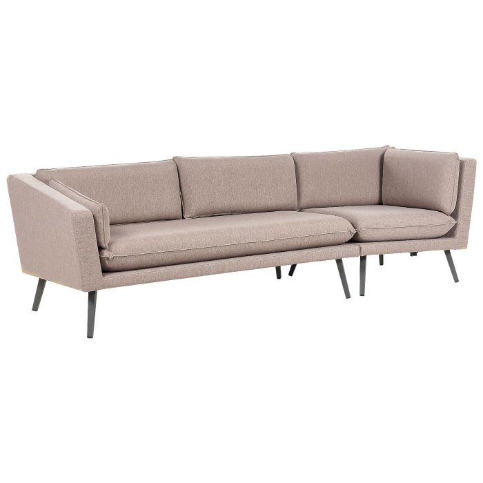 Right Hand 3 Seater Garden Sofa Beige LORETELLO