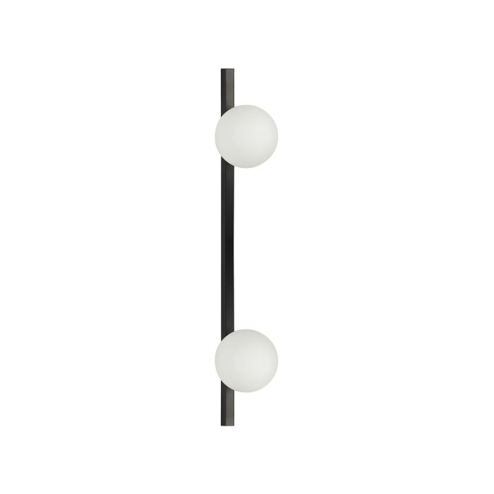 2 Light Metal Wall Lamp Black ISABELLA