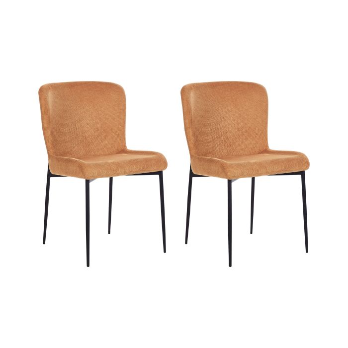 Set of 2 Fabric Chairs Orange ADA