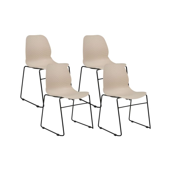 Set of 4 Dining Chairs Beige PANORA