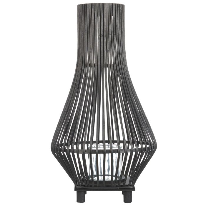 Bamboo Candle Lantern 58 cm Black LEYTE