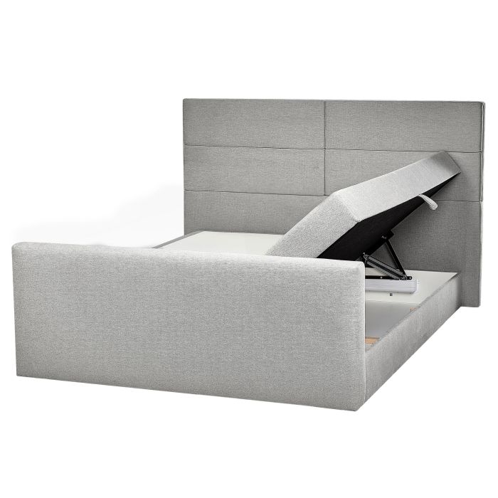 Fabric EU King Divan Bed Light Grey ARISTOCRAT