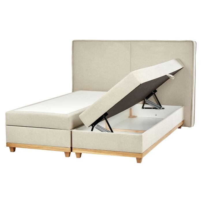 Fabric EU King Divan Bed Beige DYNASTY