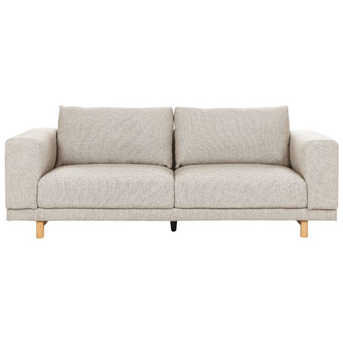 3 Seater Fabric Sofa Light Beige NIVALA