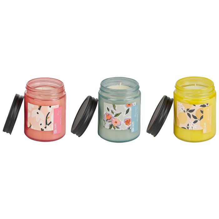 3 Soy Wax Scented Candles Rose / Persimmon / Lemon Balm
