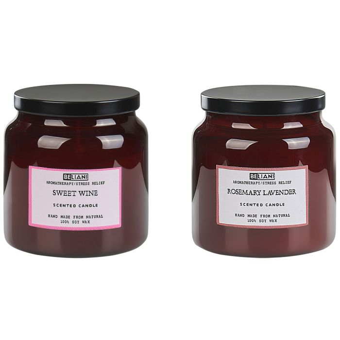 2 Soy Wax Scented Candles Sweet Wine / Rosemary Lavender