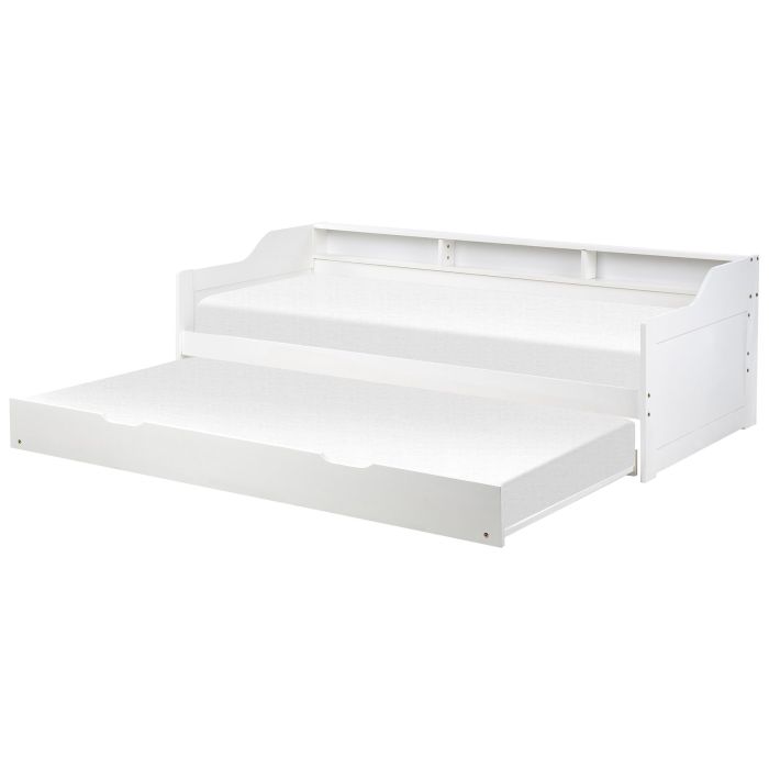 Wooden EU Single Trundle Bed White EDERN