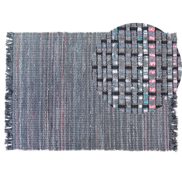 Cotton Area Rug 140x200cm Grey