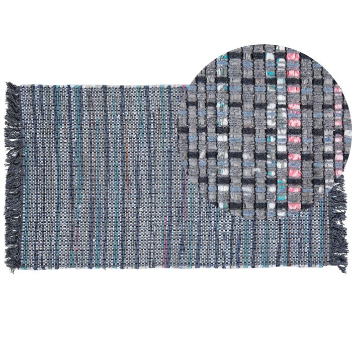 Cotton Area Rug 80x150cm Grey