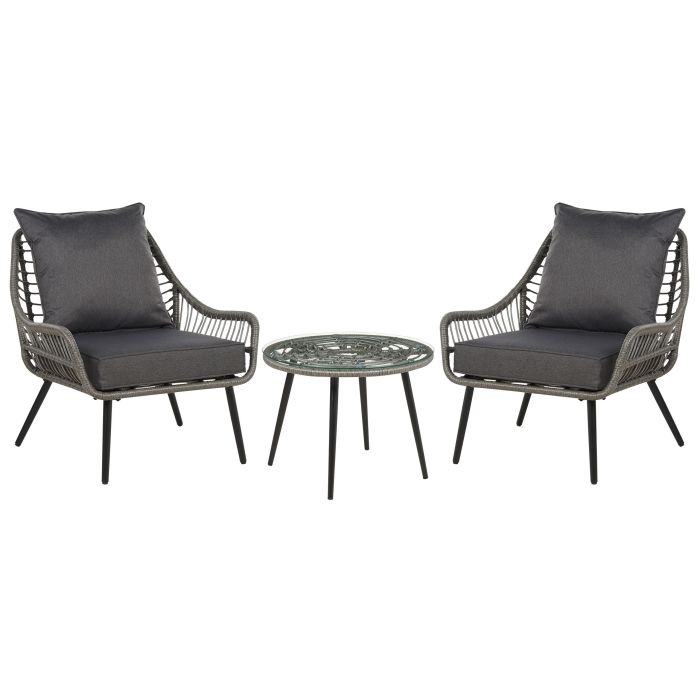PE Rattan Bistro Set Grey LAURETO