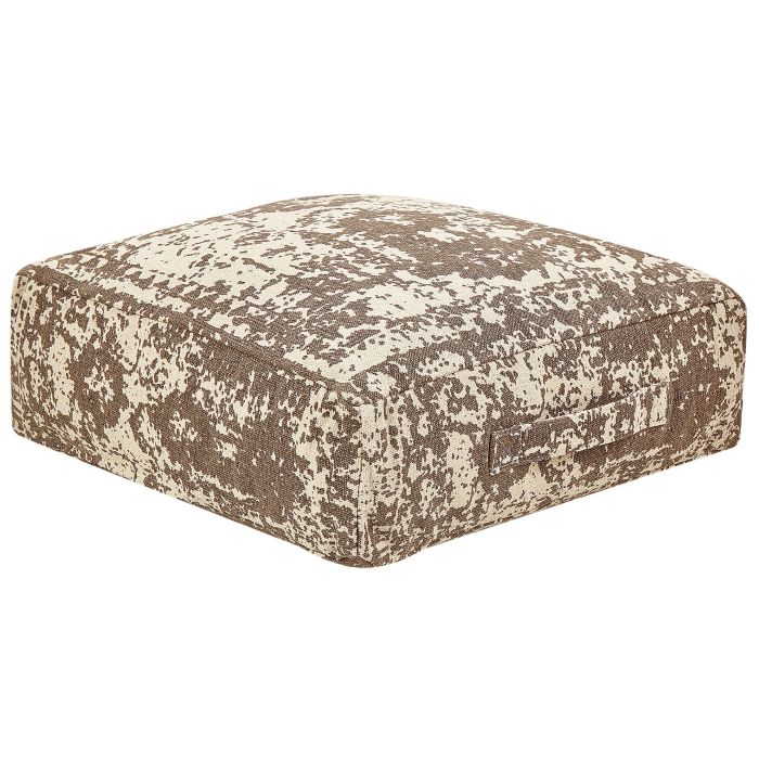 Cotton Floor Cushion 50 x 50 x 20 cm Beige and Brown SHASA