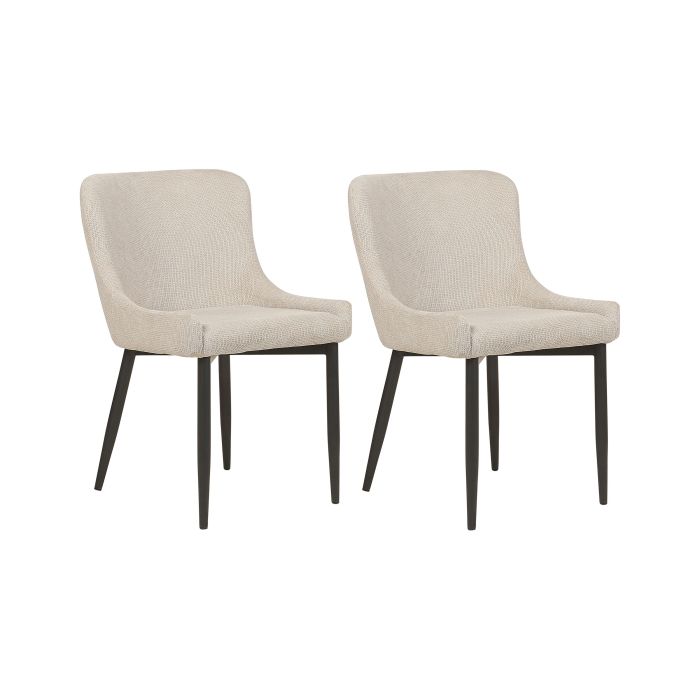 Set of 2 Dining Chairs Light Beige EVERLY