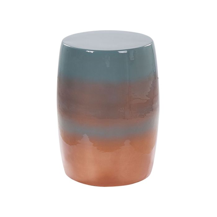 Accent Side Table Golden Brown and Blue FRAGUITA